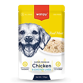 Wanpy Tavuk x Ciğer Yaş Köpek Maması Pouch 100 gr.