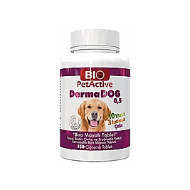 Bio PetActive Dermadog Küçük ve Orta Irk Sarımsaklı Maya Tablet (150'li)