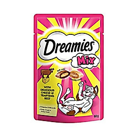 Dreamies Mix İç Dolgulu Sığır Etli ve Peynirli Kedi Ödül Bisküvisi 60gr