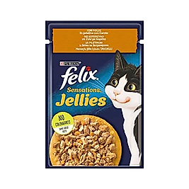 Purina Felix Sensations Tavuk Etli ve Havuçlu Yetişkin Kedi Pouch Yaş Mama (85 g)