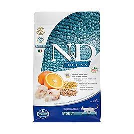 N&D Ocean Morina Balıklı ve Portakallı Yetişkin Kedi Maması (1,5 kg)