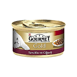 Purina Gourmet Gold Tavuk Etli ve Ciğer Etli Yetişkin Kedi Konserve Maması (85 g)