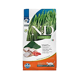 N&D Spirulina Ringa Balıklı ve Kurt Üzümlü Yetişkin Kedi Maması (1,5 kg)