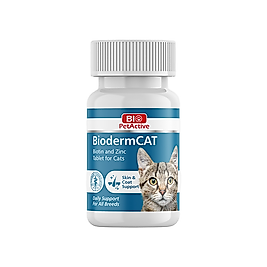 Bio PetActive Biodermcat Kediler İçin Biotin ve Çinko Tablet (100'lü)