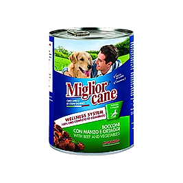 Miglior Cane Biftek Etli ve Sebzeli Yetişkin Köpek Konserve Maması (405 g)