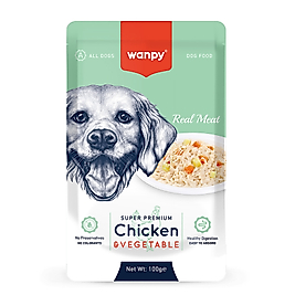 Wanpy Tavuk x Sebzeli Yaş Köpek Maması Pouch 100 gr.