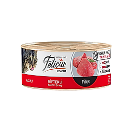 Felicia İnsight Tahılsız Biftek Etli Fileto Yetişkin Kedi Konserve Maması (85 g)