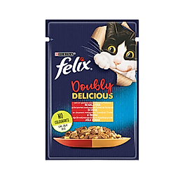 Purina Felix Sığır Etli ve Kümes Hayvanlı Yetişkin Kedi Pouch Yaş Mama (85 g)