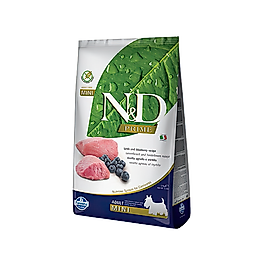 N&D Kuzu Etli ve Yaban Mersinli Küçük Irk Tahılsız Yetişkin Köpek Maması 2,5kg