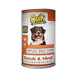 Quik Tavuk Etli ve Hindi Etli Yetişkin Köpek Konserve Maması (415 g)