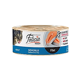 Felicia İnsight Tahılsız Somonlu Fileto Yetişkin Kedi Konserve Maması (85 g)