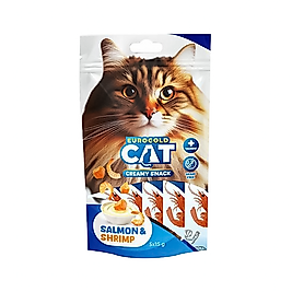 EuroGold Cat Somon ve Karidesli Sıvı Kedi Ödül Maması (5 x 15 g)