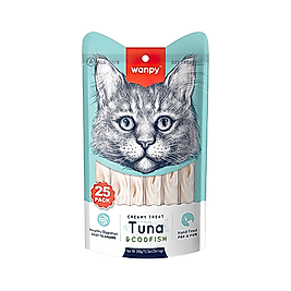Wanpy Ton Balıklı ve Marina Balıklı Sıvı Kedi Ödül Maması (25 x 14 g)