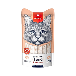 Wanpy Ton Balıklı ve Somonlu Sıvı Kedi Ödül Maması (25 x 14 g