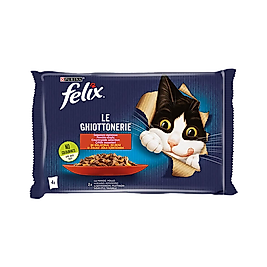 Purina Felix Sığır Etli ve Tavuk Etli Yetişkin Kedi Pouch Yaş Mama (4 x 85 g)