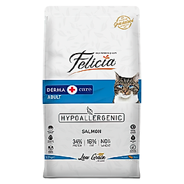 Felicia Derma Care Hipoalerjenik Az Tahıllı ve Somonlu Yetişkin Kedi Maması (12 kg)