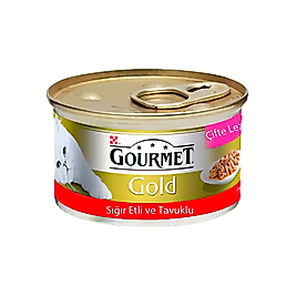 Purina Gourmet Gold Çifte Lezzet Sığır Etli ve Tavuk Etli Yetişkin Kedi Konserve Maması (85 g)